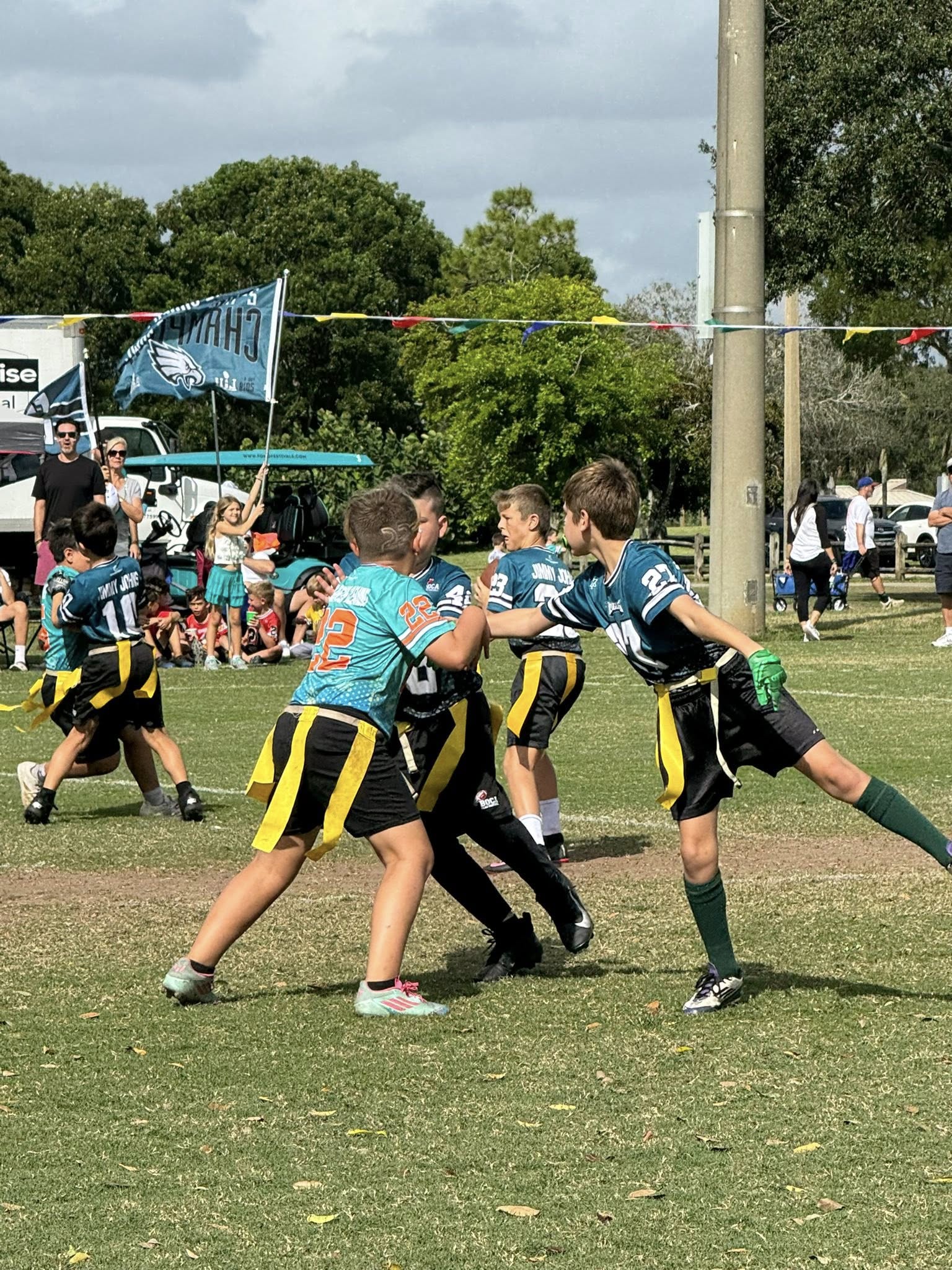 Game 2 youth flag football action